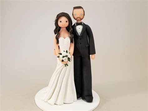 Traditional Bride Groom Wedding Cake Topper Customized By MUDCARDS