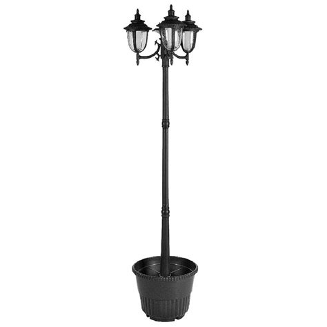 Sunray Hannah 3 Light Outdoor Black Integrated Led Solar Lamp Post And