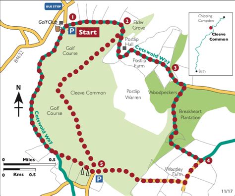 Cotswold Way Circular Walk 5 Cleeve Hill Ring Hiking Route