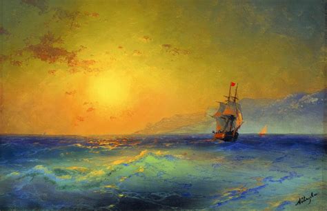 Romantic Russian Paintings Of Ships At Sea By Ivan Aivazovsky