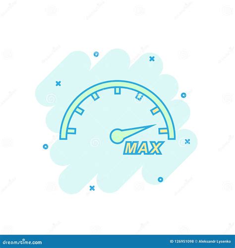 Cartoon Car Speedometer Vector Drawing Isolated Speed Reading In Miles