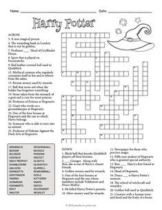 Find all the words and characters hidden in the grid relating to the famous books and movies. Harry Potter Crossword Easy - How To Do This