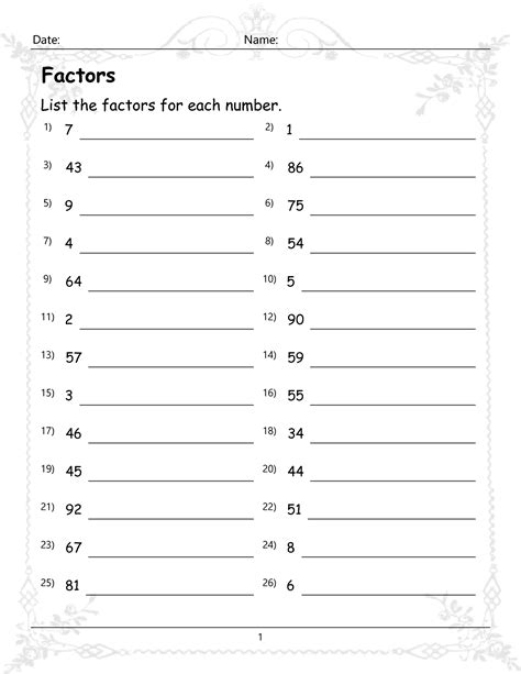 Solution Gcf And Lcm Activity Worksheet Studypool