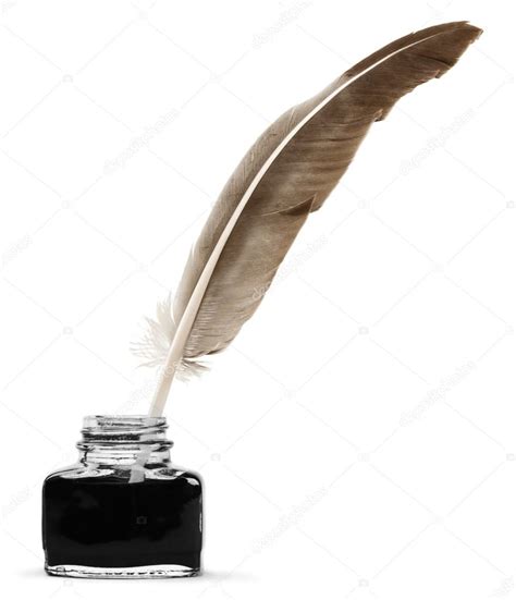 Feather Quill Pen And Glass Inkwell Stock Photo By ©billiondigital