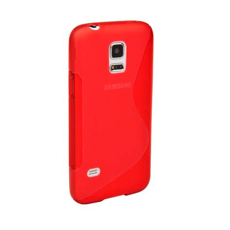 Caseflex Samsung Galaxy S5 Mini Silicone Gel S Line Case Red
