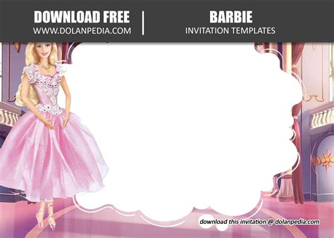 free printable barbie invitation template dolanpedia