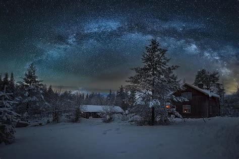 Starry Winter Night Image Abyss