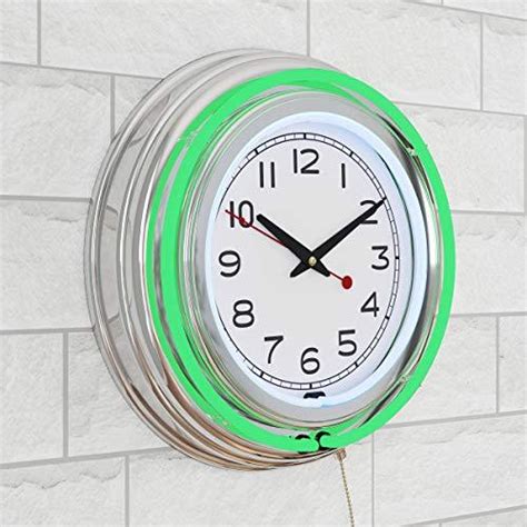 Lavish Home Retro Neon Wall Clock Battery Operated Wall Clock Vintage