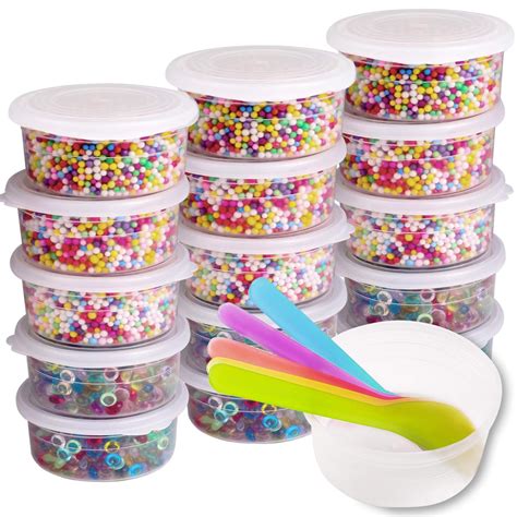 Slime Containers With Lids 15 Pack 45 Ounce Slime Supplies Storage