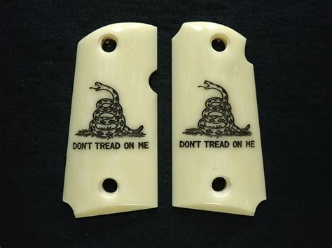 Faux Ivory Dont Tread On Me Engraved Kimber Micro 9 Grips Ls Grips
