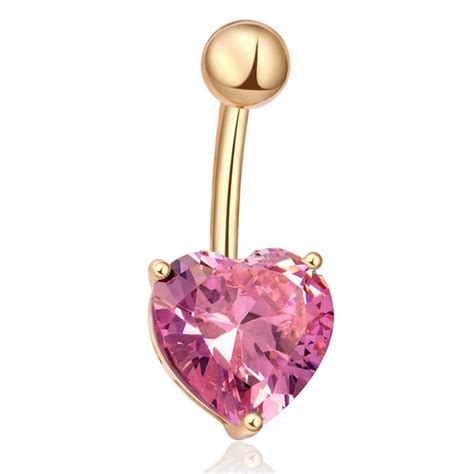 2019 New Sexy Heart Dangle Belly Bars Belly Button Rings Belly Piercing Crystal Body Jewelry