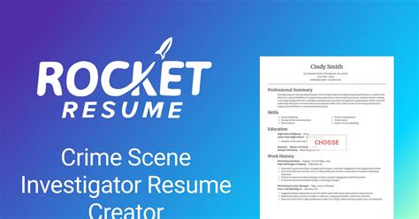 Crime Scene Investigator Resume Creator Rocket Resume
