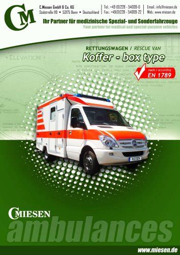 Mb Vito Ambulance Brochure C Miesen Pdf Catalogs Technical