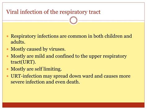 Ppt Viral Infection Of The Respiratory Tract 1 Powerpoint Presentation Id 1899186