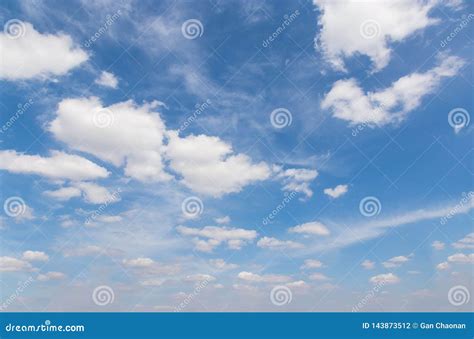 The Vast Sky And The White Clouds Float In The Sky Stock Illustration