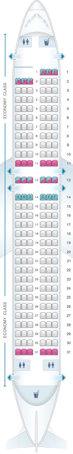 Seat Map Allegiant Air Airbus A320