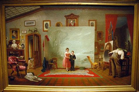 Thomas Le Clear Interior With Portraits Ca1865 American Painting