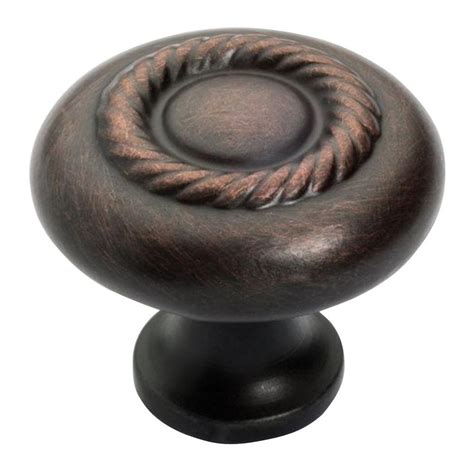 Bronze finish cabinet hardware : Dynasty Hardware 1-1/4 in. Oil Rubbed Bronze Rope Design ...