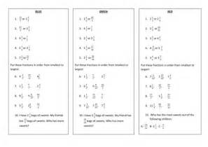 Ordering Mixed Numbers And Improper Fractions Worksheet