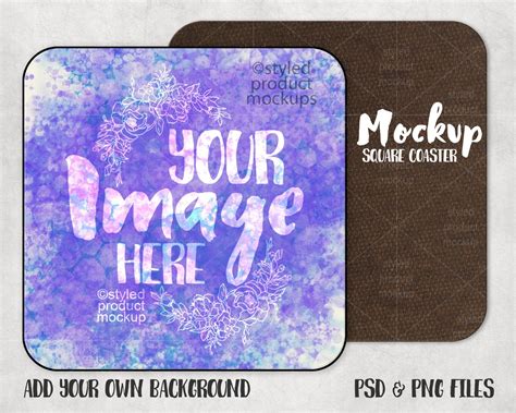 Download Dye sublimation square hard board coaster Mockup Add your | Etsy in 2020 | Free psd mockups ...