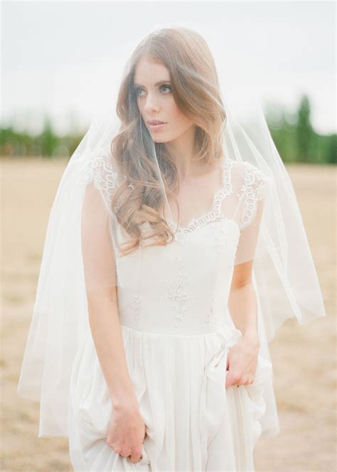 ASTER | Fingertip Veil With Blusher - TANIA MARAS | bespoke wedding headpieces + wedding veils
