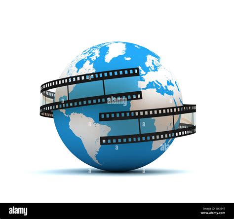 Globe Surrounding Film Concept 3d Illustration Stock Photo Alamy