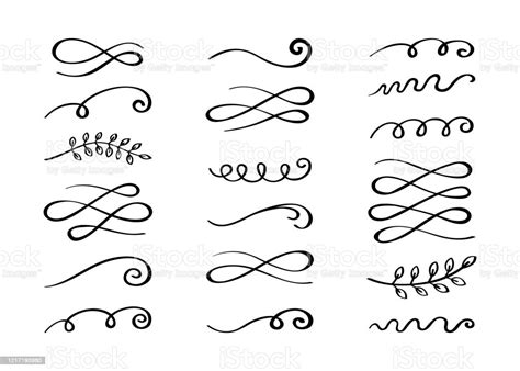 Ornament Hand Drawn Divider Collection Vintage Lines And Borders Doodle