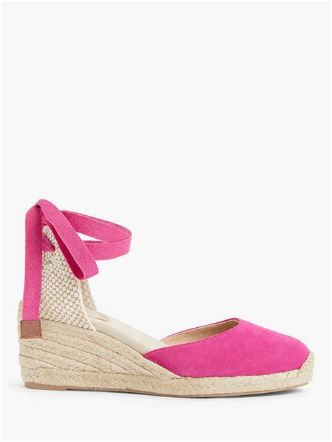Boden Cassie Suede Espadrille Wedges Pink At John Lewis And Partners
