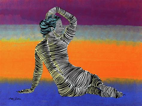Female Nude In Color By ArtGuru Acrylic On Paper Painting By