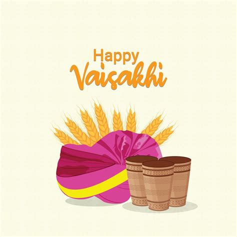 Happy Vaisakhi Celebration Greeting Card With Creative Illustration