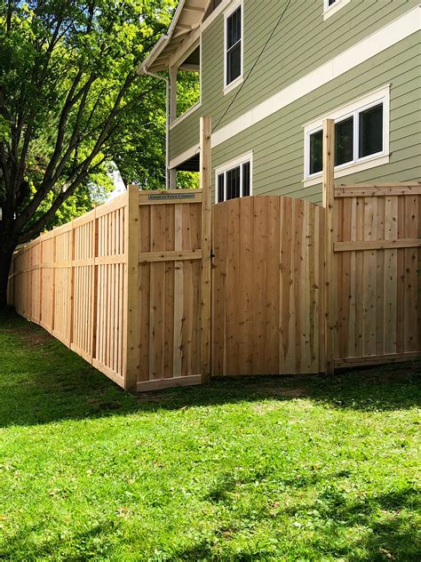 Wood shadow box style fence options available from the American Fence