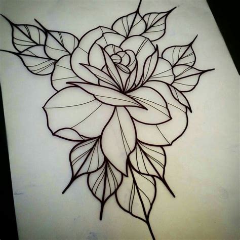 Line Art Flower Band Tattoo Drawing Idea By Alina On Tat Roses