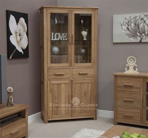 Bury Solid Oak Library Bookcase With Glass Doors Edmunds And Clarke