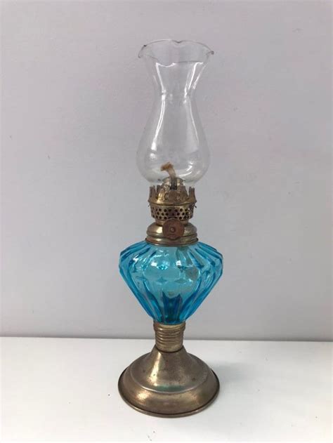 Vintage Small Glass Oil Lamp Vintage Oil Lantern Etsy Uk Oil Lamps