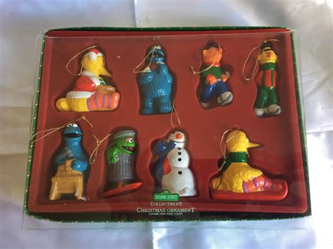 Vintage 1980s Sesame Street Christmas Ornament Set From Muppets