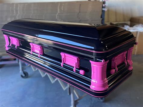 Black And Pink Custom Casket Sky Caskets