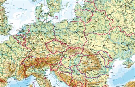 Diercke Weltatlas Kartenansicht Central Europe — Physical Map