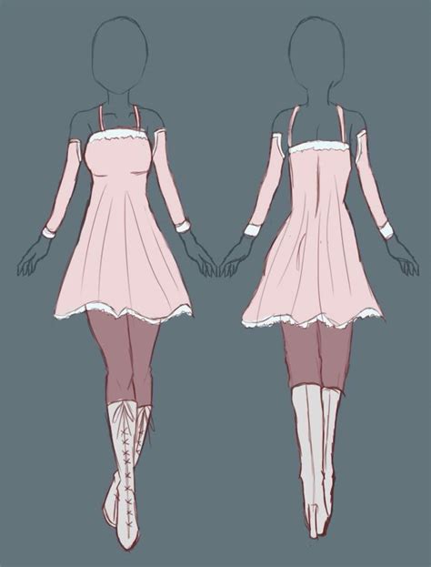 As you follow along you can even take it a step further by adding clothes and coloring with copic markers. Pin by Katie Hayes on dresses in 2019 | Anime outfits, Drawing clothes, Dress sketches
