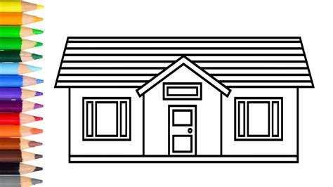 How To Draw A House Easy Step By Step Learn Drawing A House Very