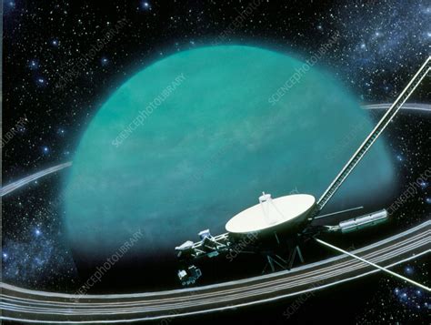 Artwork Showing Voyager 2s Encounter With Uranus Stock Image R262