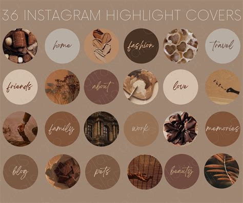 Brown Instagram Highlight Covers Aesthetic IG Highlights Etsy