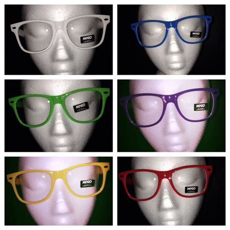 Colored Nerd Glasses White Green Purple Blue Red Yellow And Black On Etsy 1100 Etsy