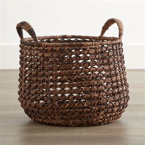Bicycle crate shop the largest and most affordable! Large Zuzu Basket with Handle | Crate and Barrel