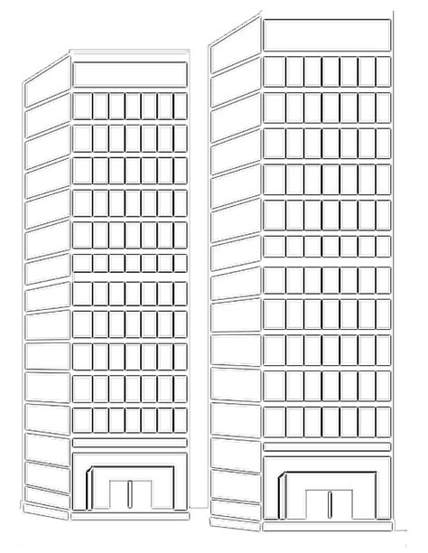 Coloriage Gratte Ciel 2 Bâtiments Et Architecture Coloriages à