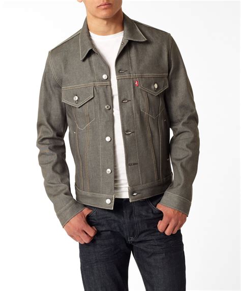 Levis Standard Fit Trucker Jacket Jackets Men Fashion Grey Denim