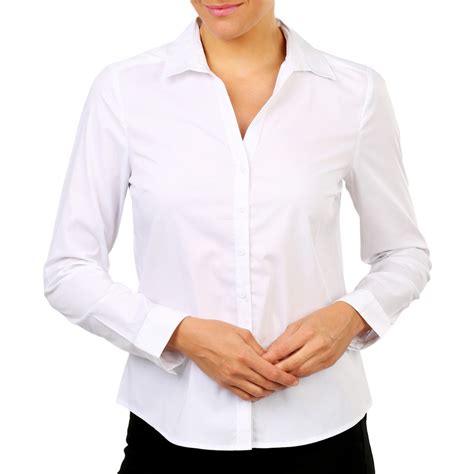 B Collection Womens Long Sleeve Work Shirt White Big W