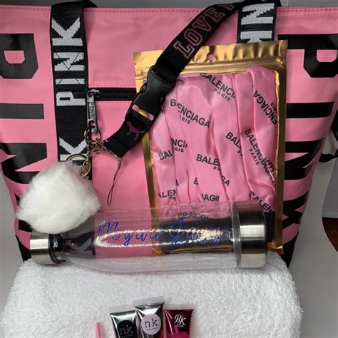 Pink Victorias Secret Bags Pink Spend The Night Bag Set Poshmark