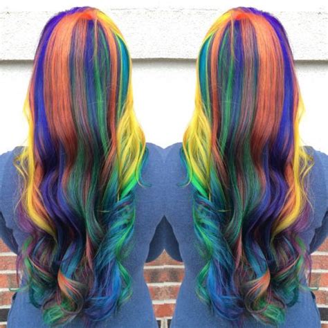 Rainbow Hair In Primary Colors Rainbow Hair Bright Hair Colors My XXX