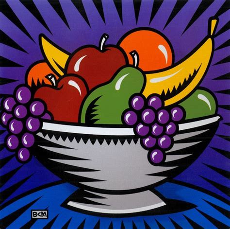 Burton Morris Fruit Bowl Still Life Pop Art Food Roy Lichtenstein