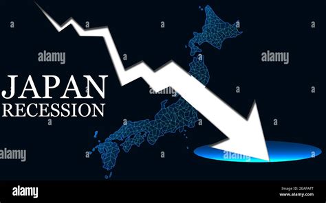 Japan Map With Arrow Indicated Recession Stock Photo Alamy